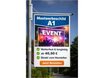 Mastwerbeschild A1 – wetterfest für professionelle Außenwerbung-werbeposter-nord